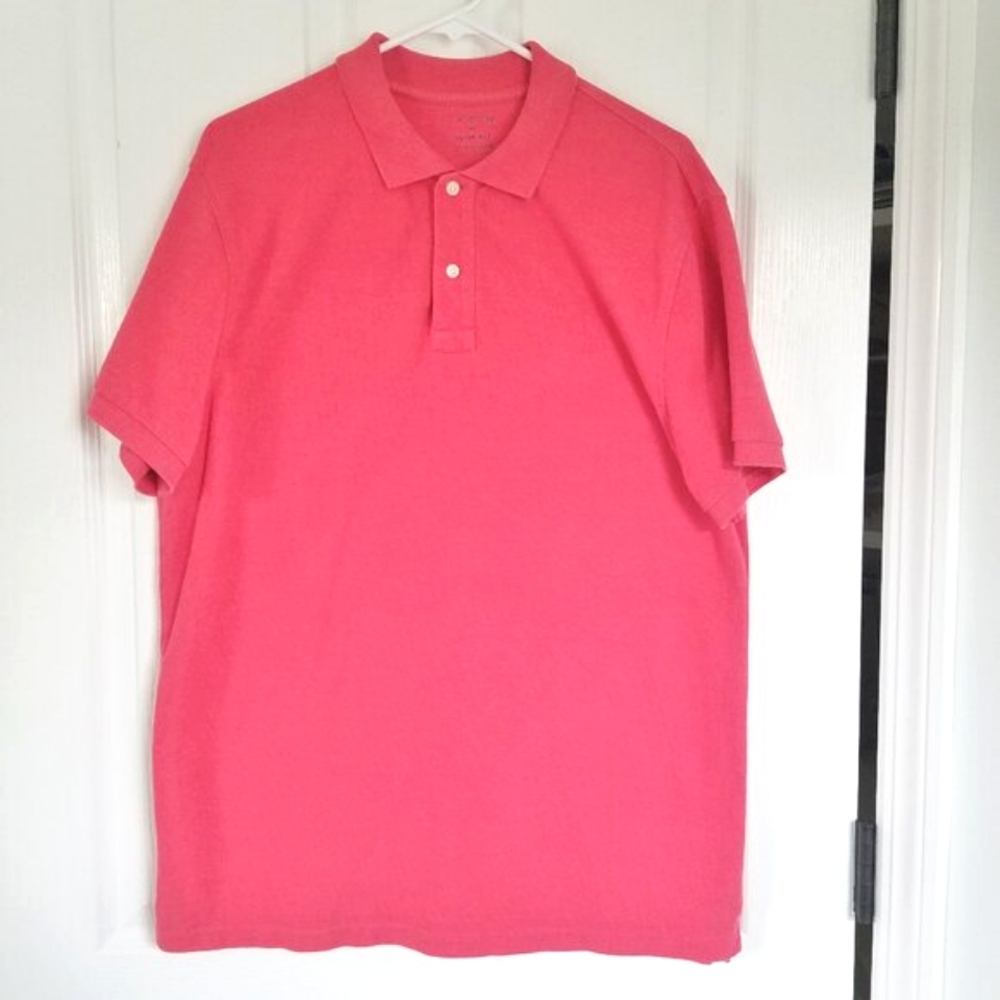 J.Crew Slim Fit Polo Shirt Mens XL Soft Red Short Sleeve Pique Cotton Blend Golf